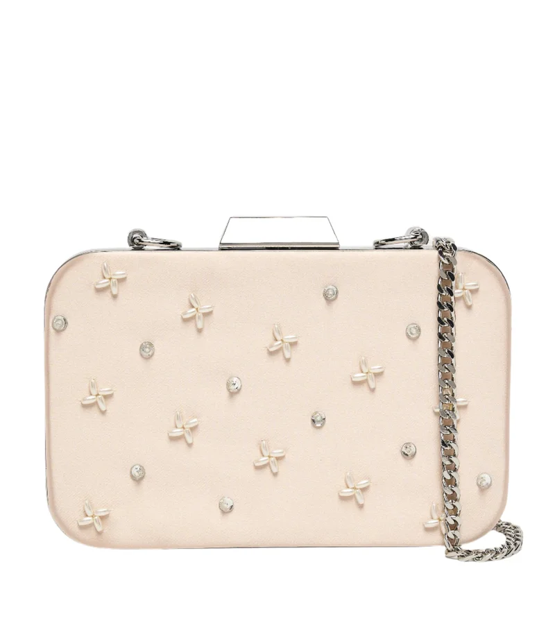 Steve madden nour women's champagne clutch